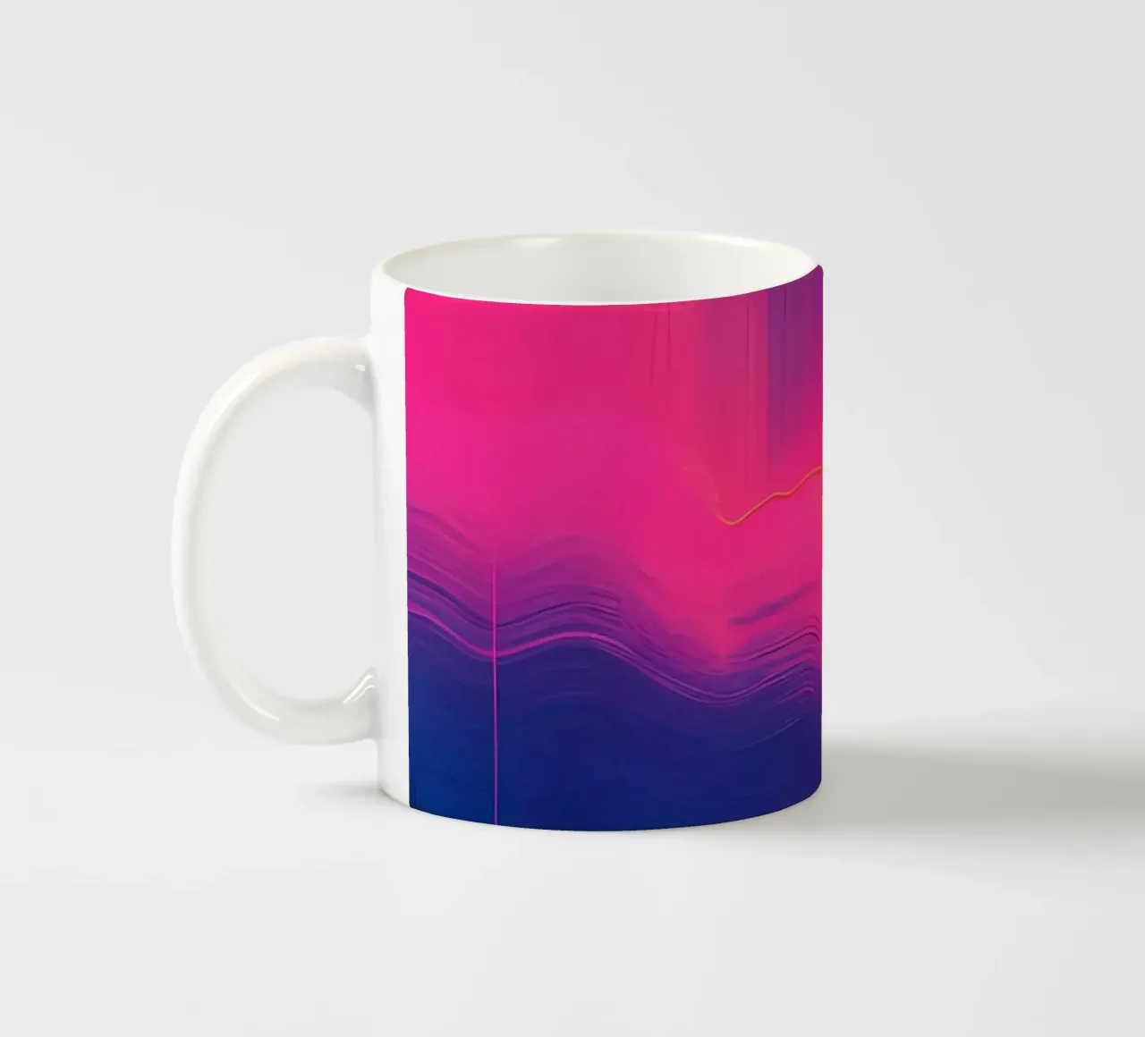 Pittura astratta con striature verticali di rosa viola blu tazza in ceramica da DesignDoodle