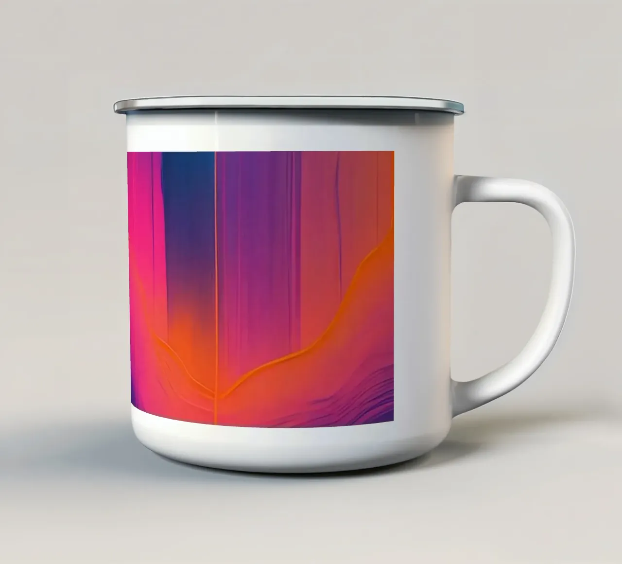 Pittura astratta con striature verticali di rosa viola blu tazza in smalto da DesignDoodle