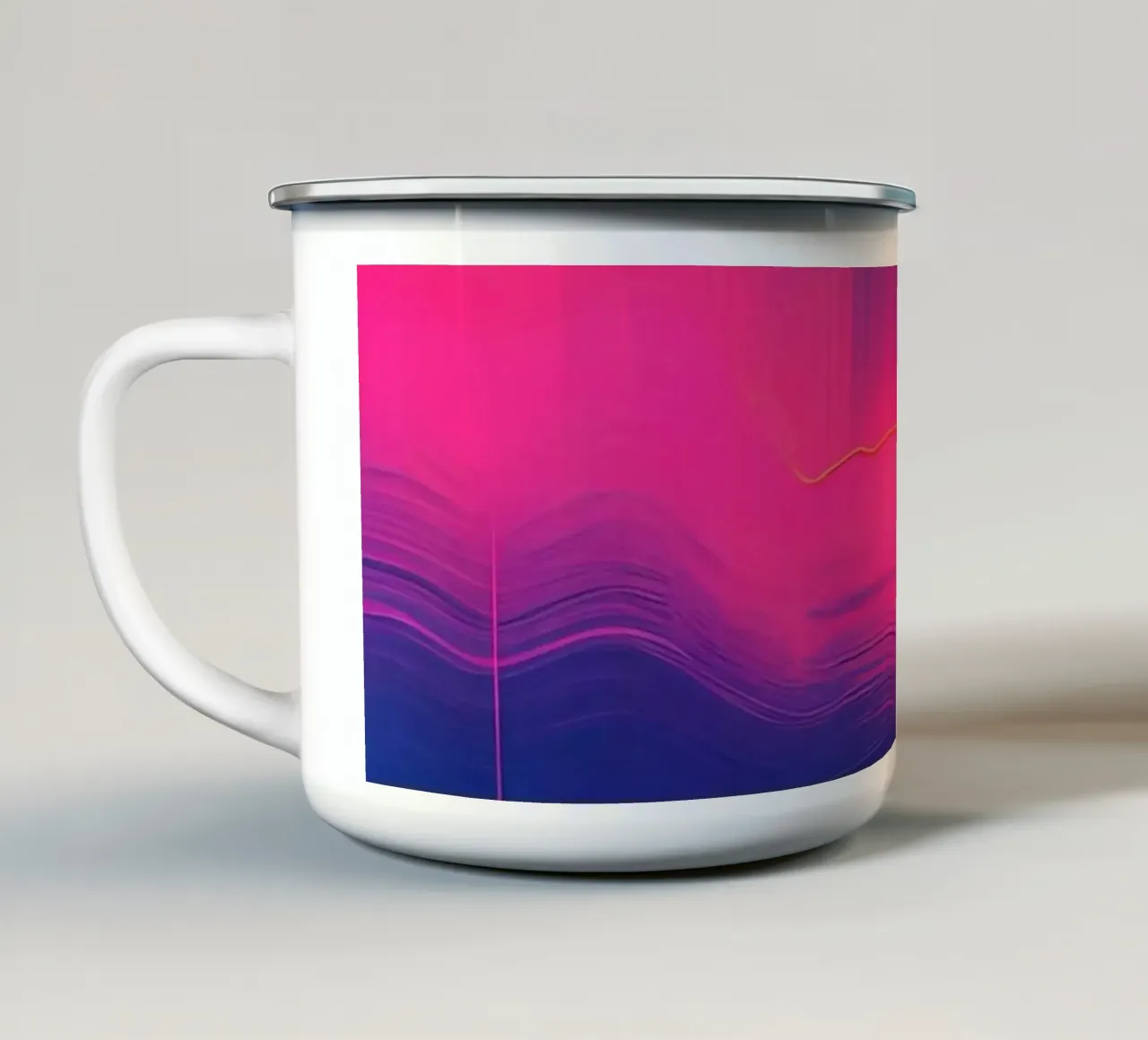 Pittura astratta con striature verticali di rosa viola blu tazza in smalto da DesignDoodle