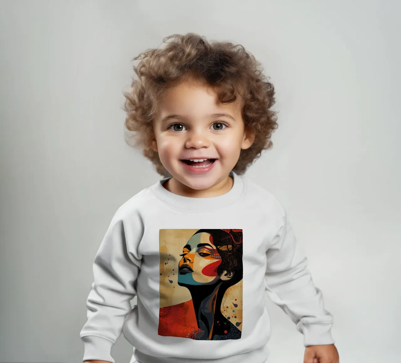 Ritratto astratto di una donna con un trucco audace felpa neonato da DesignDoodle