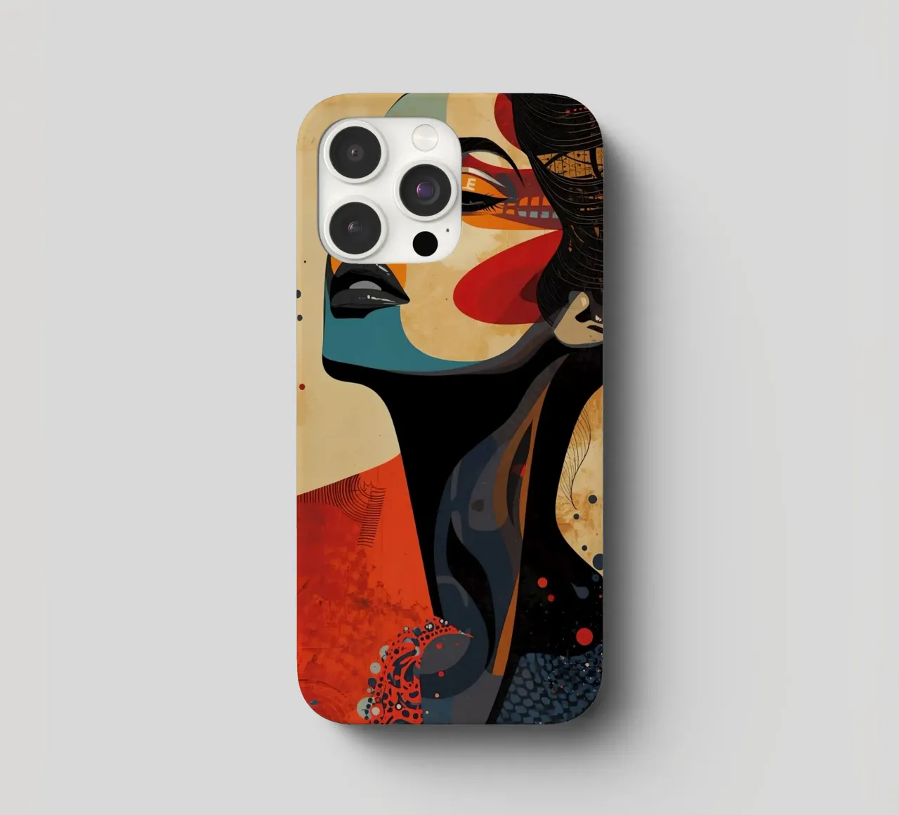 Ritratto astratto di una donna con un trucco audace cover iphone da DesignDoodle
