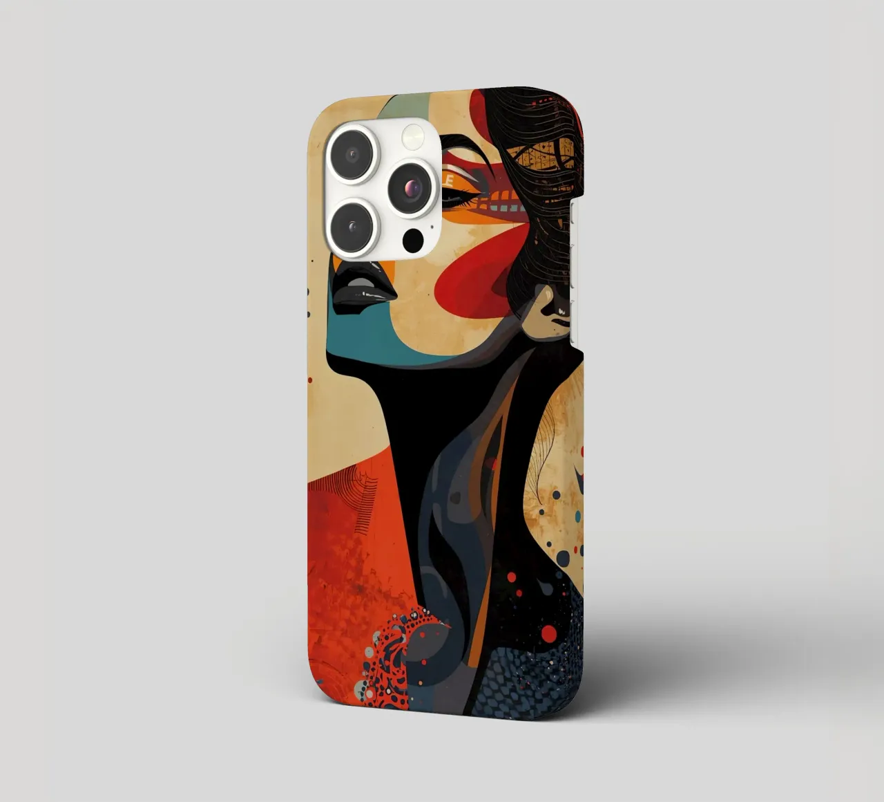 Ritratto astratto di una donna con un trucco audace cover iphone da DesignDoodle