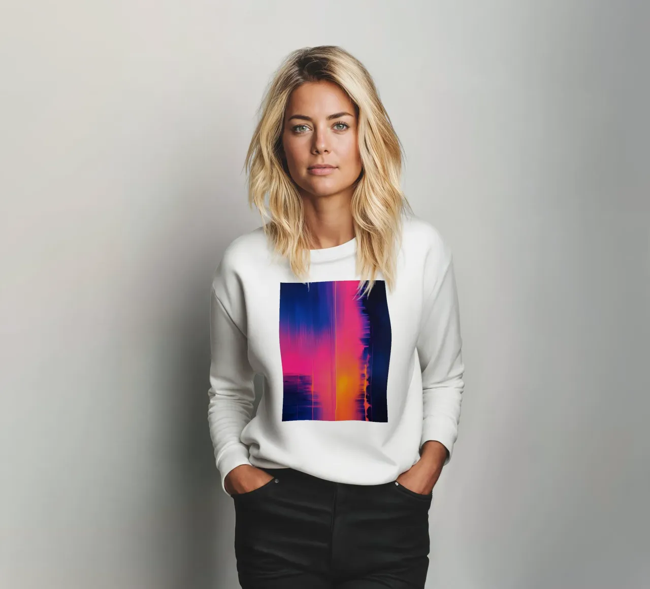 Strisce astratte Pinkesh con distorsione digitale felpa da DesignDoodle
