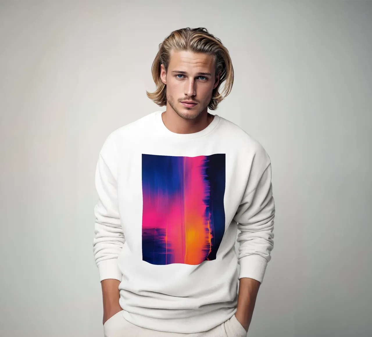 Strisce astratte Pinkesh con distorsione digitale felpa da DesignDoodle