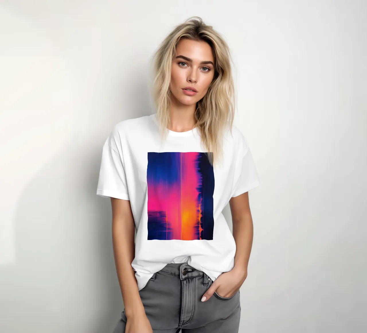 Strisce astratte Pinkesh con distorsione digitale t-shirt da DesignDoodle