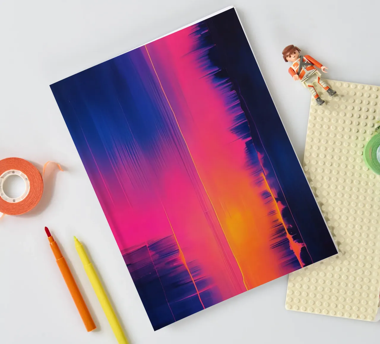 Pinkesh Abstract Streaks with Digital Distortion notebook by DesignDoodle