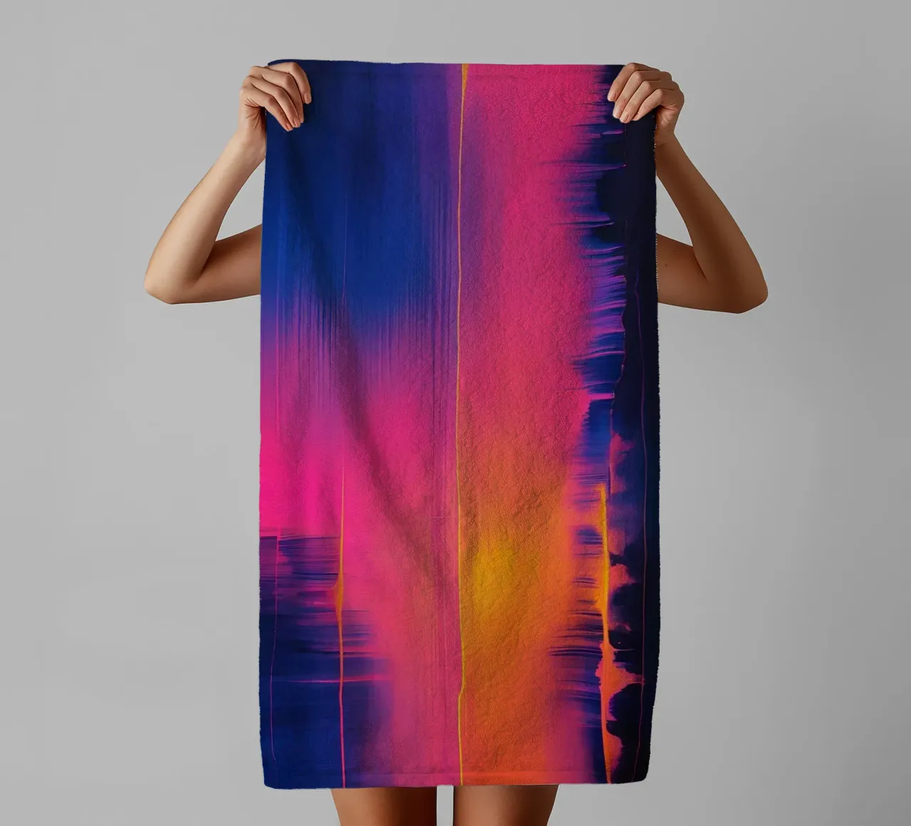 Pinkesh Abstract Streaks with Digital Distortion towel by DesignDoodle