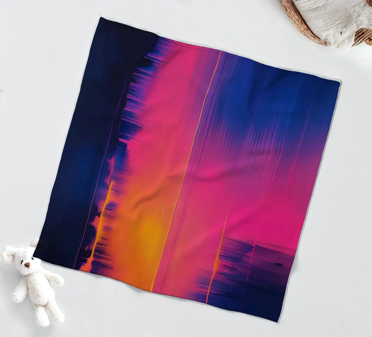 Strisce astratte Pinkesh con distorsione digitale coperta in pile da DesignDoodle