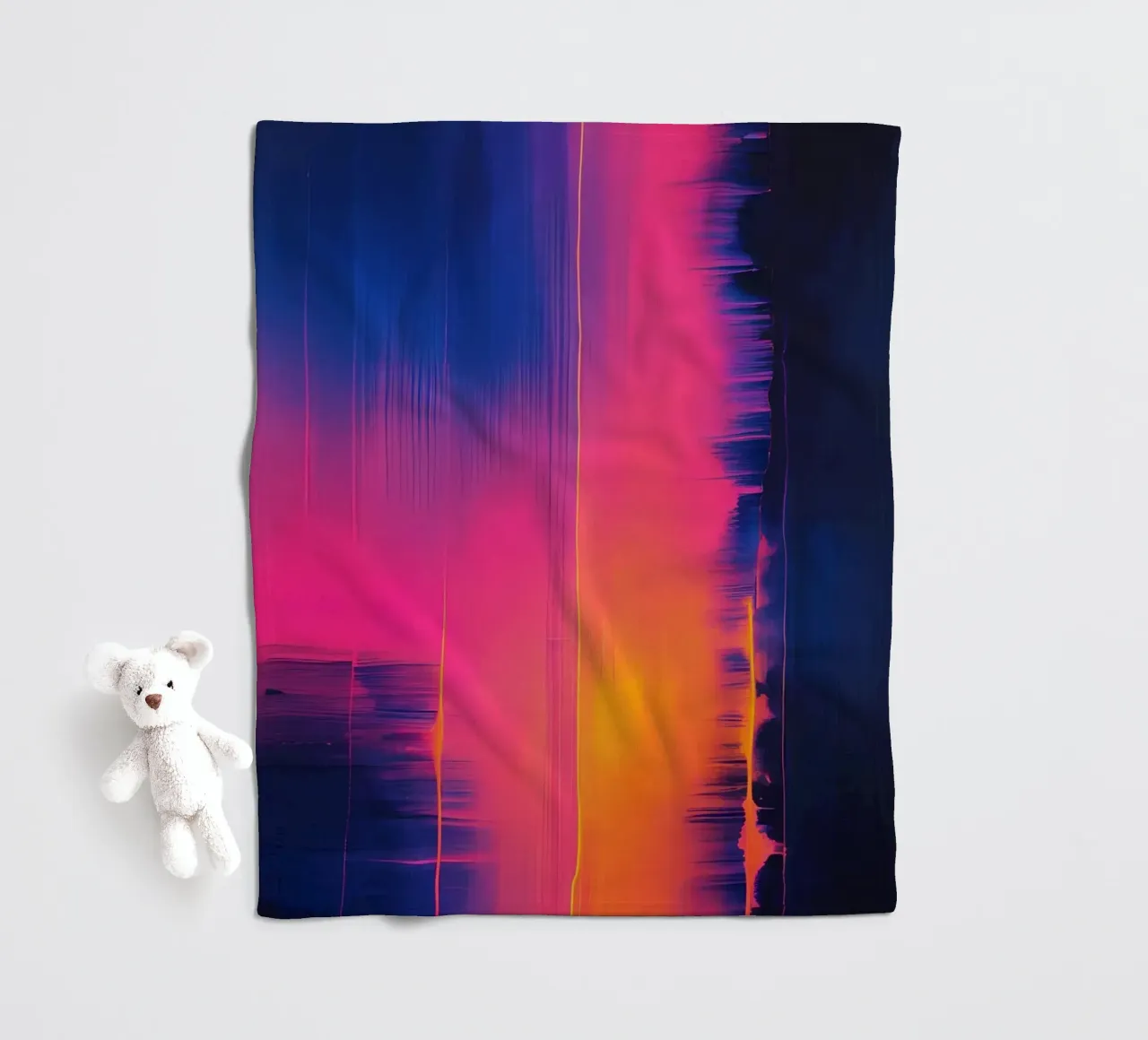 Strisce astratte Pinkesh con distorsione digitale coperta in pile da DesignDoodle