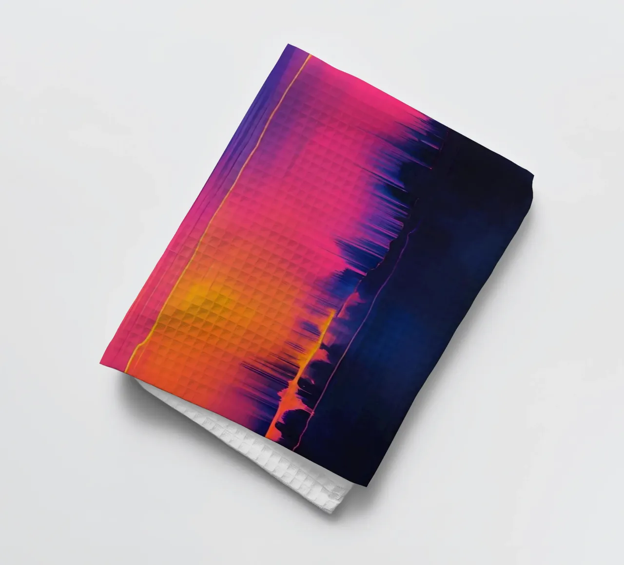 Strisce astratte Pinkesh con distorsione digitale canovaccio da cucina da DesignDoodle