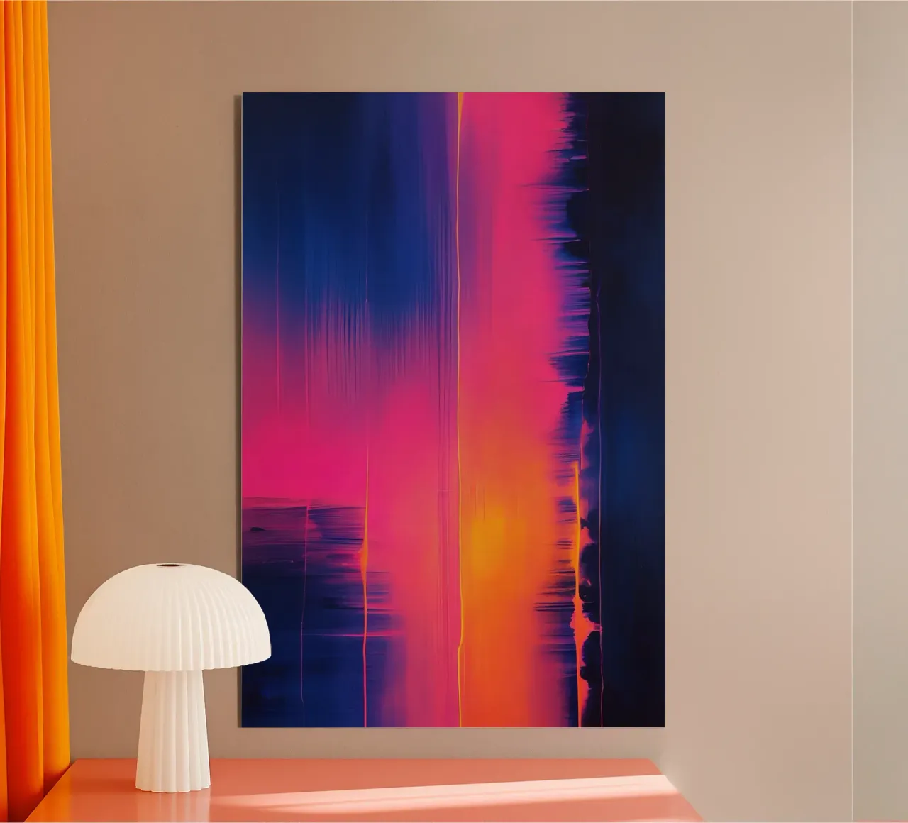 Strisce astratte Pinkesh con distorsione digitale alluminio dibond da DesignDoodle