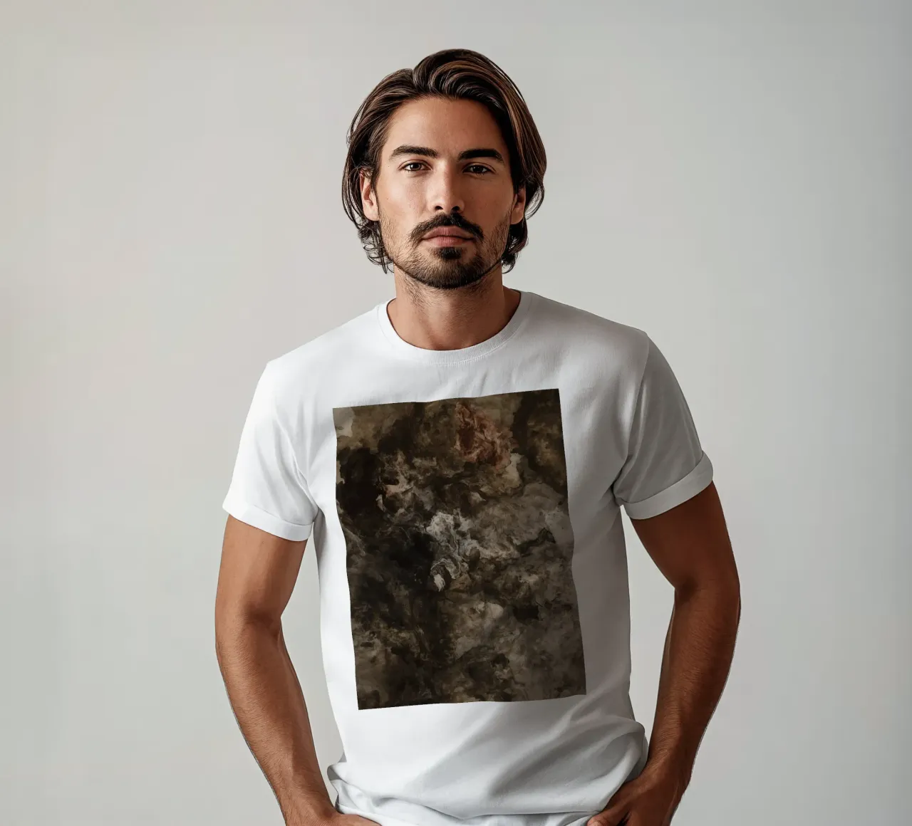 Abstract Swirling Textures with Rust Element t-shirt by DesignDoodle