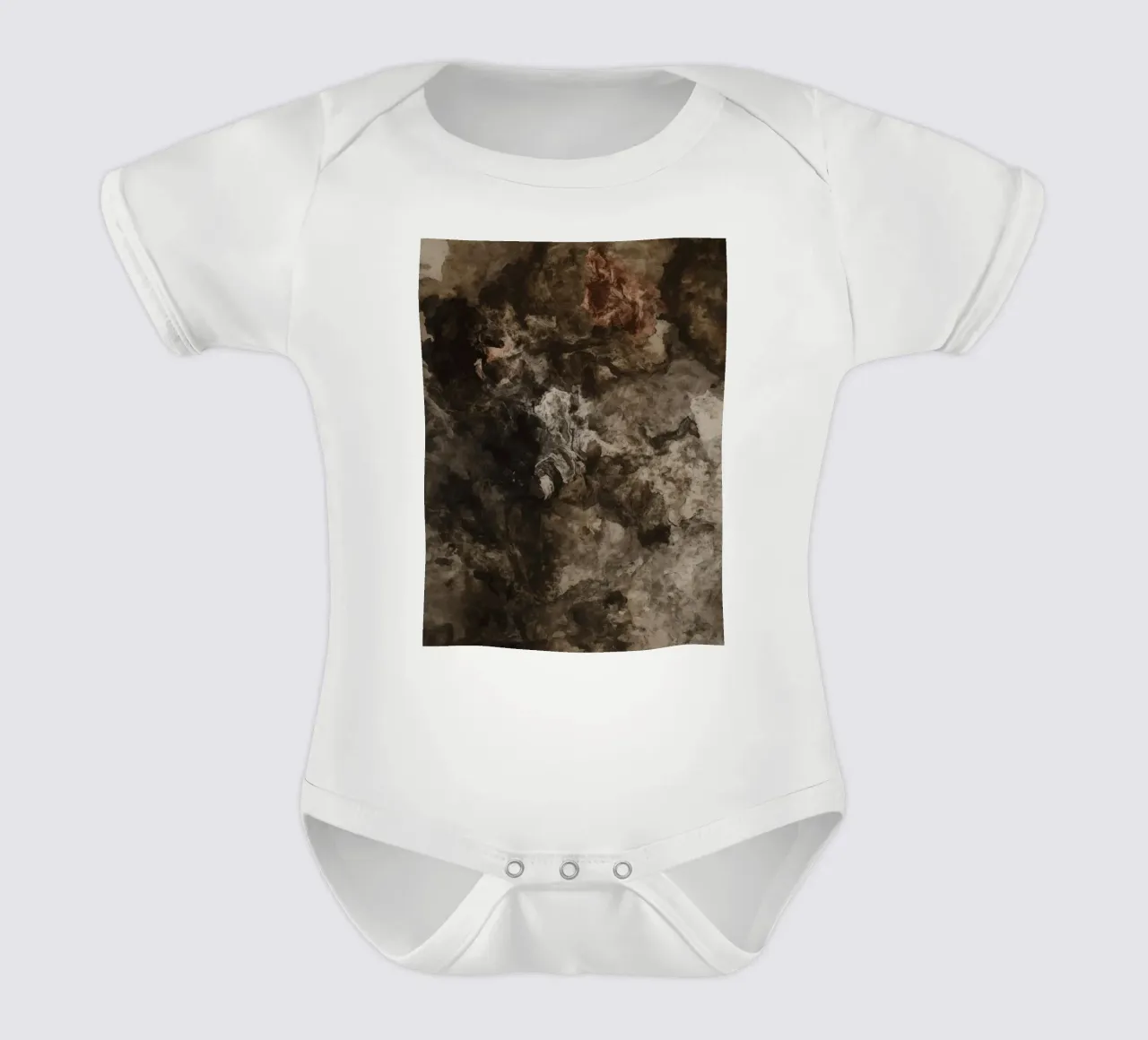 Abstract Swirling Textures with Rust Element short-sleeve baby romper by DesignDoodle