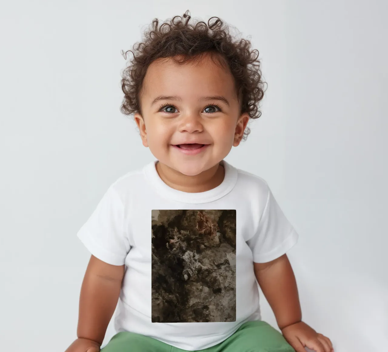 Abstract Swirling Textures with Rust Element baby t-shirt by DesignDoodle
