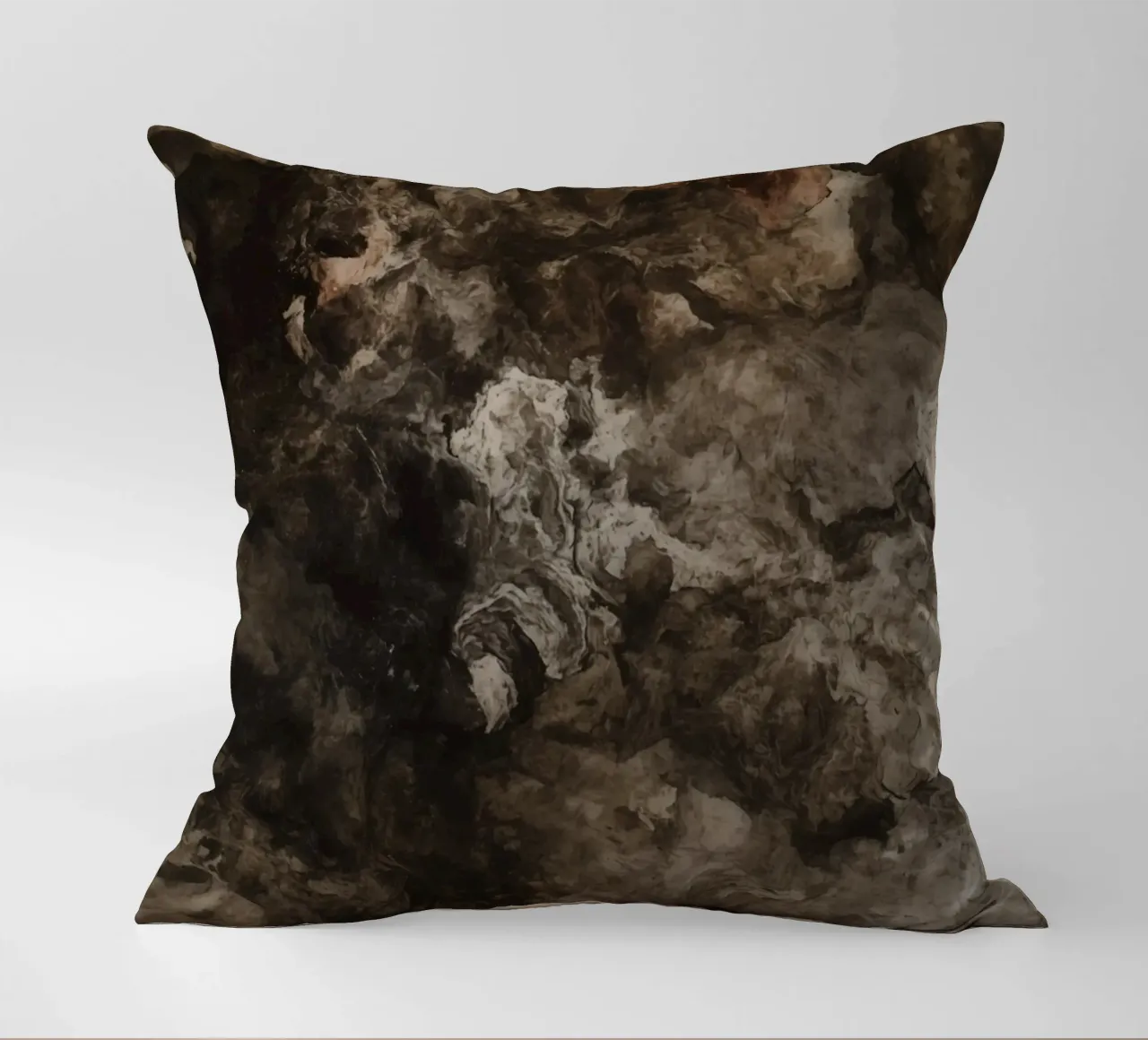 Abstract Swirling Textures with Rust Element decorative cushion by DesignDoodle