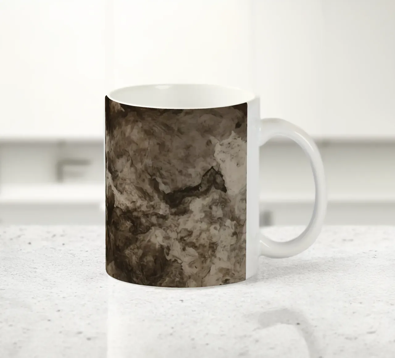 Abstrakte wirbelnde Texturen mit Rust Element Keramik Tasse von DesignDoodle