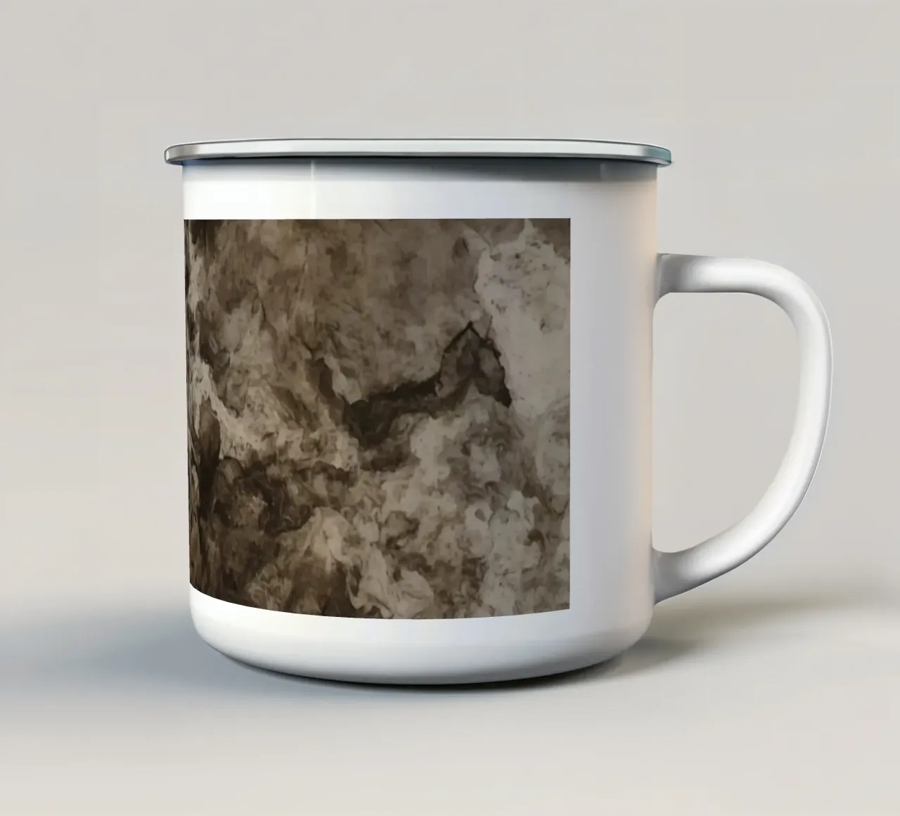 Abstrakte wirbelnde Texturen mit Rust Element Emaille Tasse von DesignDoodle