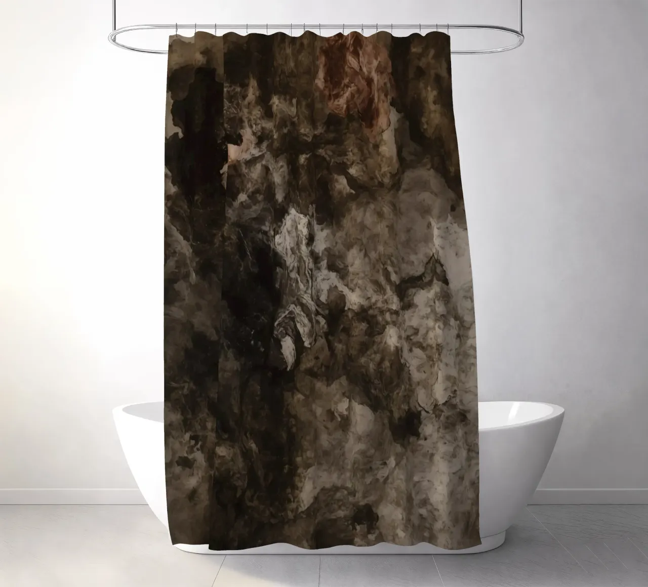 Abstrakte wirbelnde Texturen mit Rust Element Duschvorhang von DesignDoodle