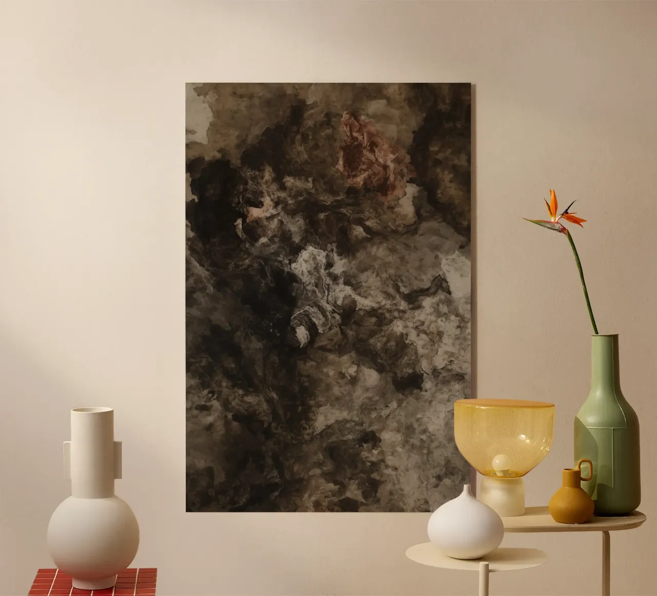 Abstrakte wirbelnde Texturen mit Rust Element Acryl-Glas von DesignDoodle