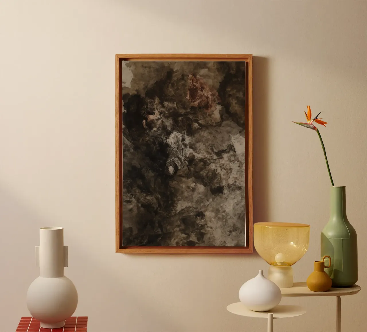 Abstrakte wirbelnde Texturen mit Rust Element Leinwand von DesignDoodle