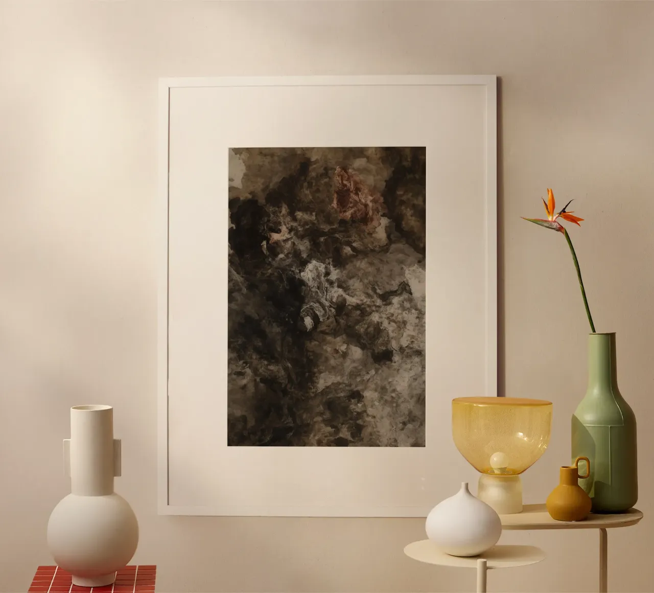 Abstrakte wirbelnde Texturen mit Rust Element Poster von DesignDoodle