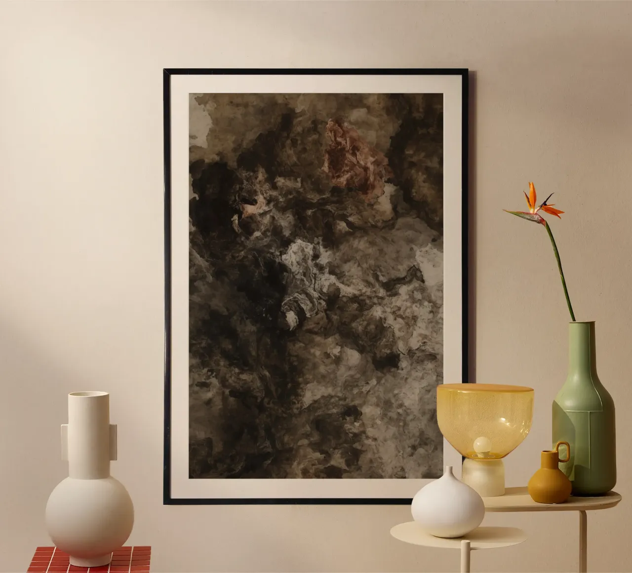 Abstrakte wirbelnde Texturen mit Rust Element Poster von DesignDoodle