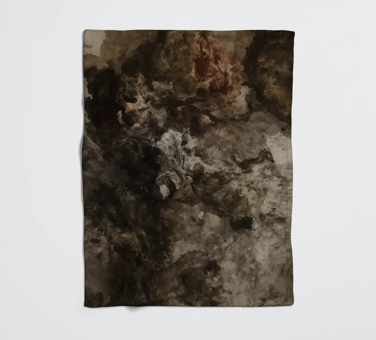 Abstract Swirling Textures with Rust Element fleece blanket by DesignDoodle