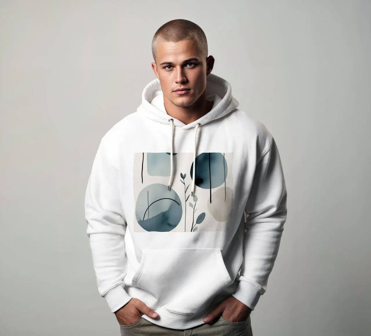 Formas abstractas de acuarela y elementos botánicos sudadera con capucha de DesignDoodle