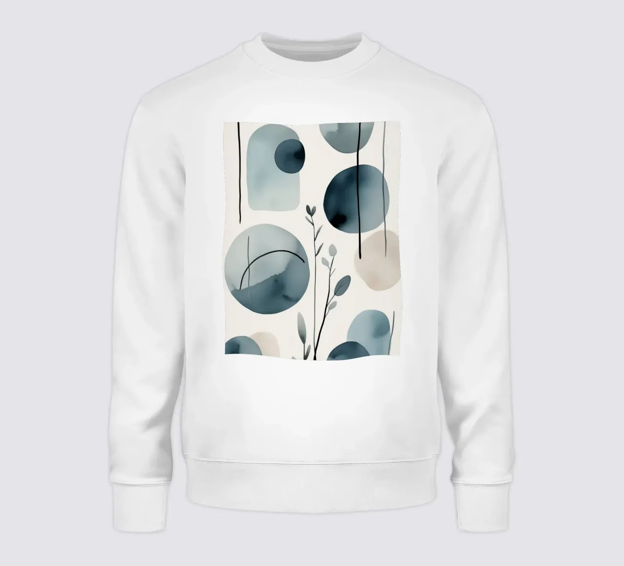 Formes abstraites à l'aquarelle et éléments botaniques sweat de DesignDoodle