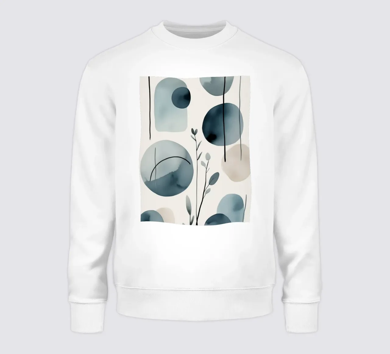 Formas abstractas de acuarela y elementos botánicos sudadera de DesignDoodle