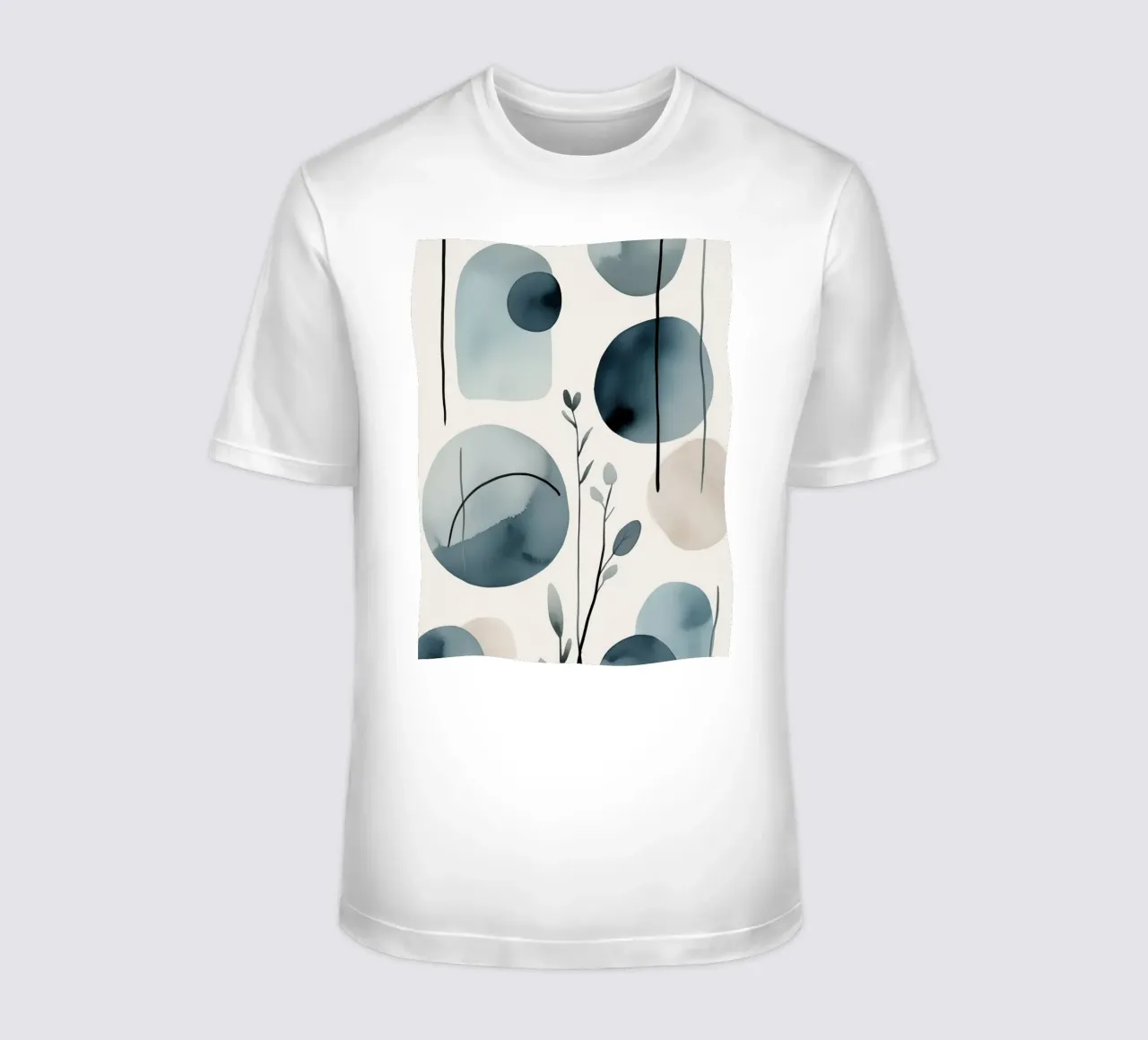 Forme astratte ad acquerello ed elementi botanici t-shirt da DesignDoodle