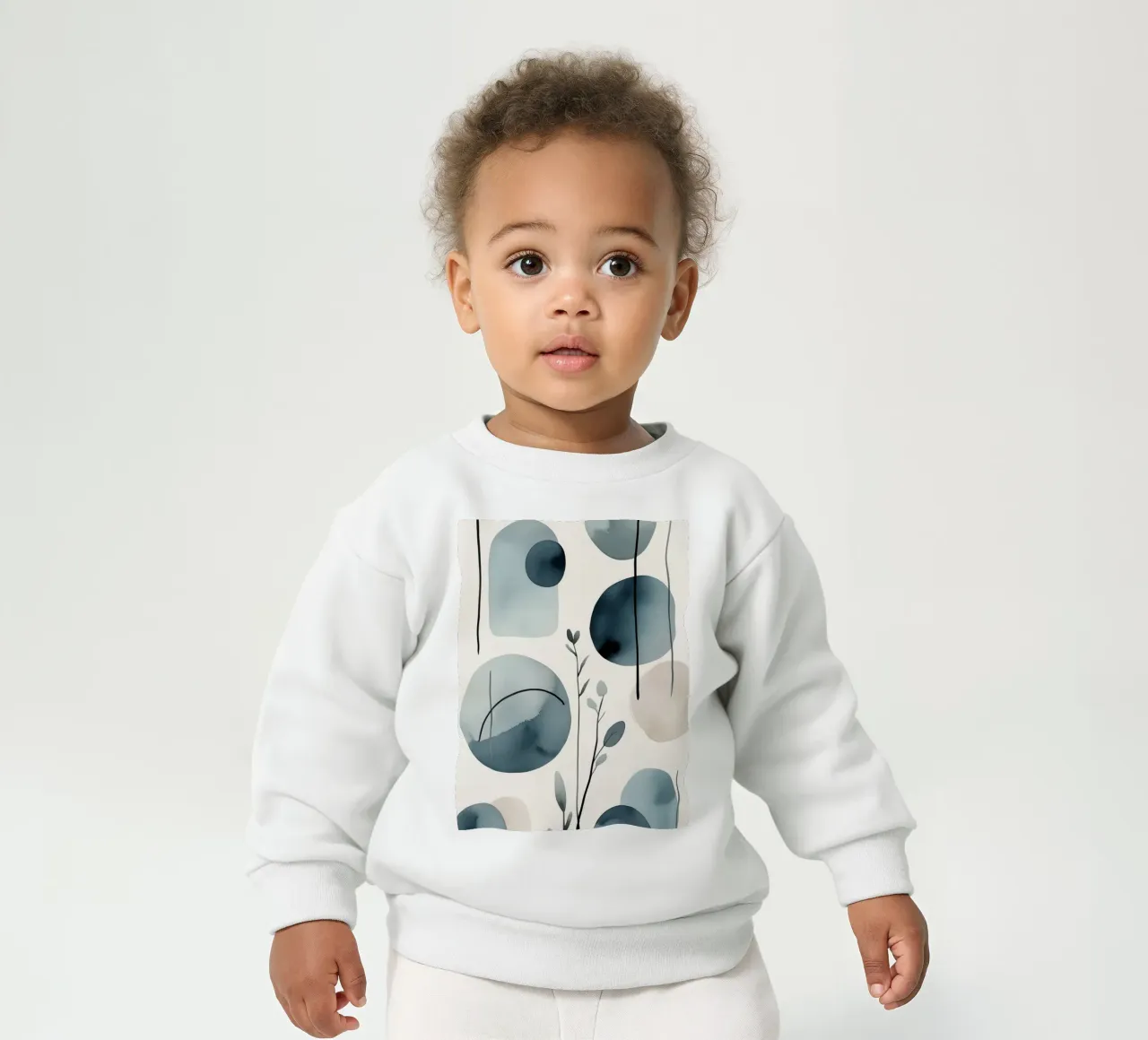 Abstrakte Aquarellformen und botanische Elemente Baby Sweatshirt von DesignDoodle