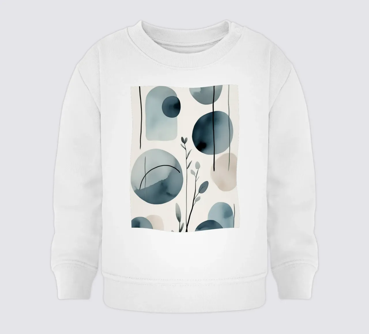 Abstrakte Aquarellformen und botanische Elemente Baby Sweatshirt von DesignDoodle