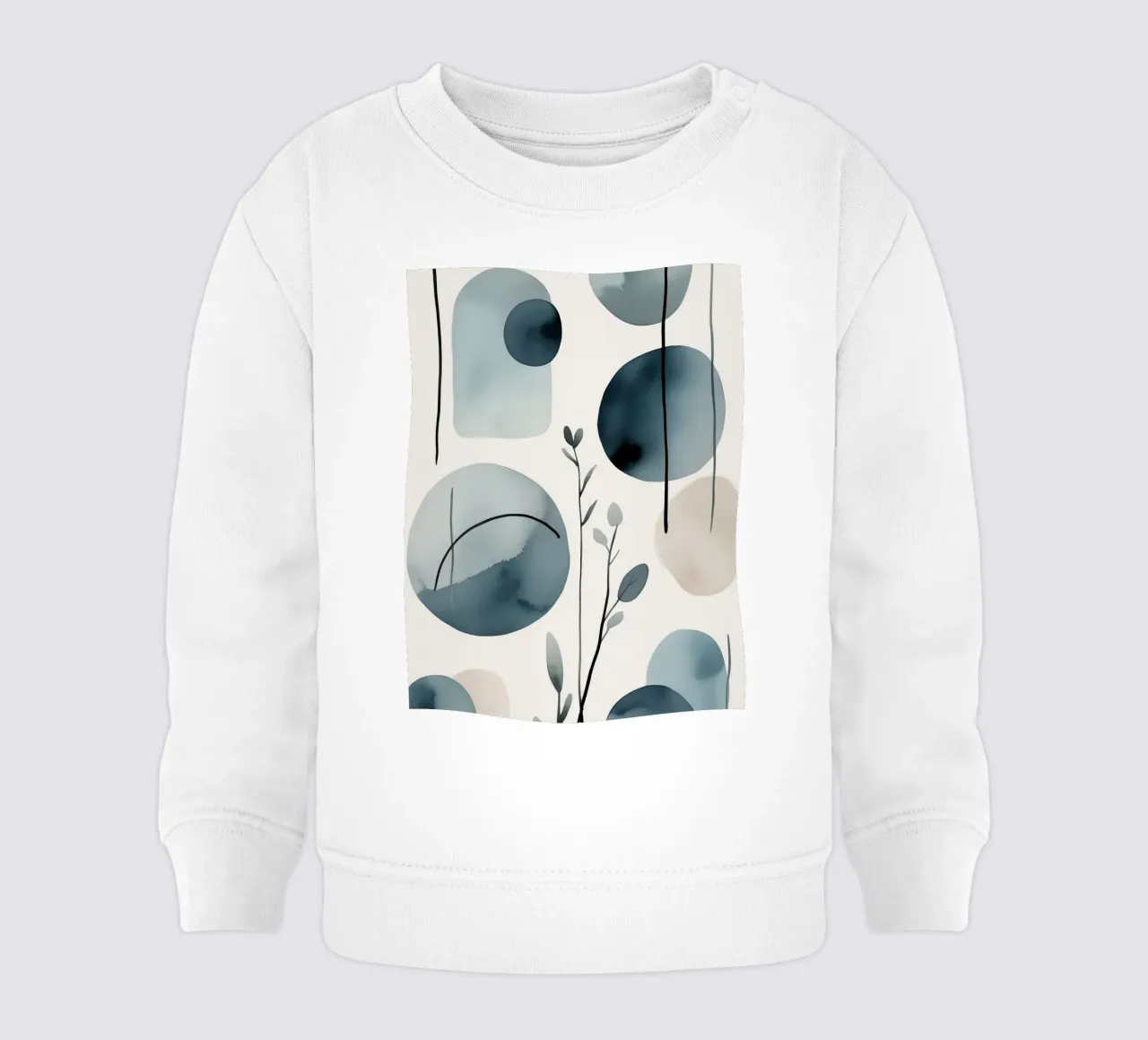 Formas abstractas de acuarela y elementos botánicos sudadera de bebé de DesignDoodle