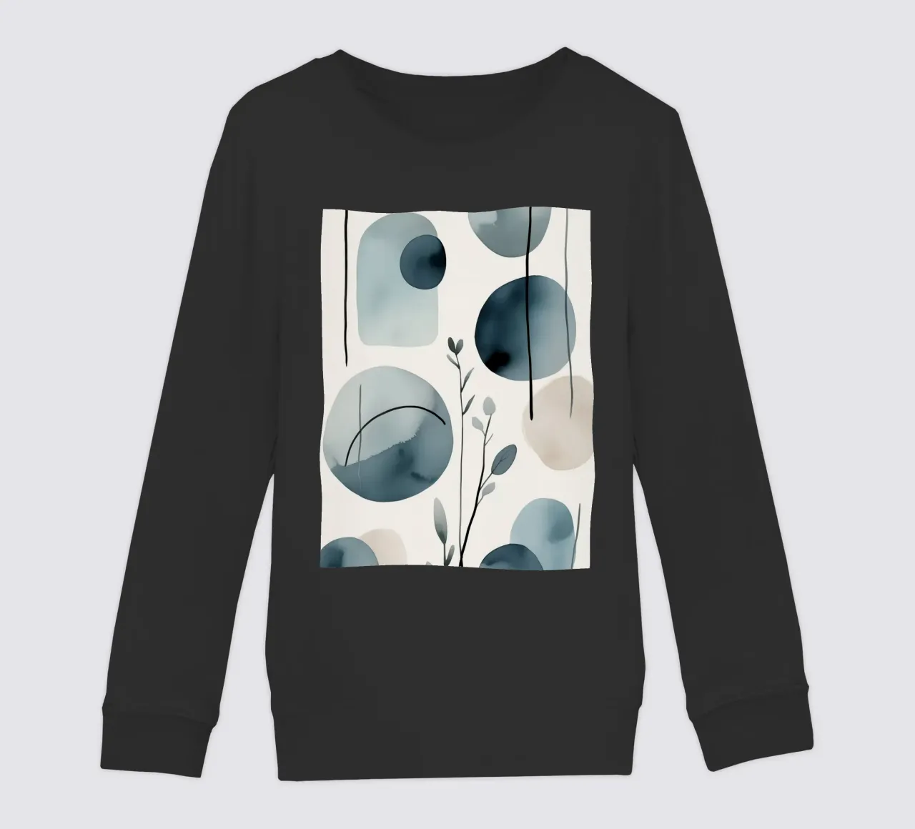Forme astratte ad acquerello ed elementi botanici felpa bambino da DesignDoodle