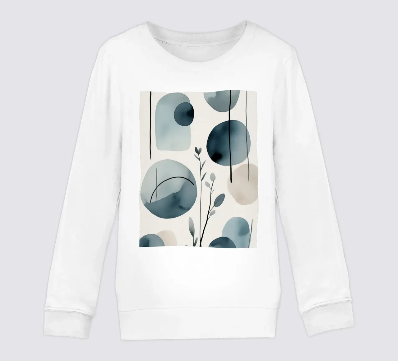 Formas abstractas de acuarela y elementos botánicos sudadera para niño de DesignDoodle