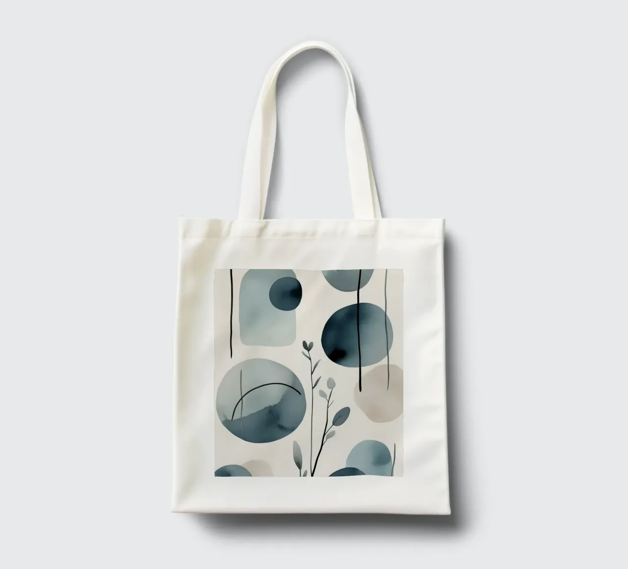 Forme astratte ad acquerello ed elementi botanici borsa in juta da DesignDoodle