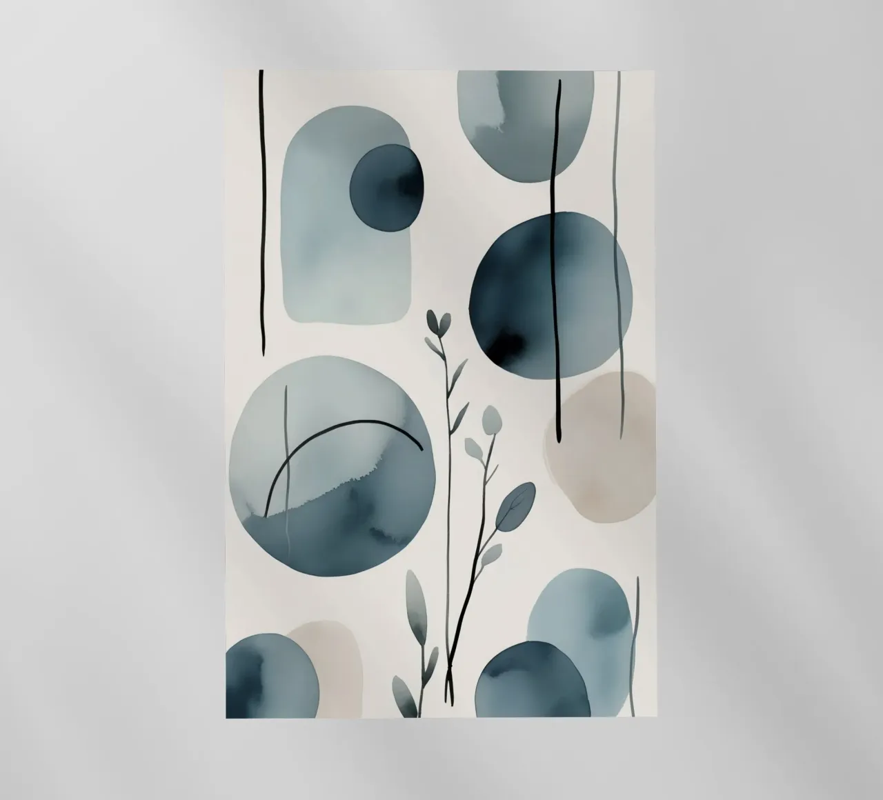 Formas abstractas de acuarela y elementos botánicos lámina retroiluminada de DesignDoodle