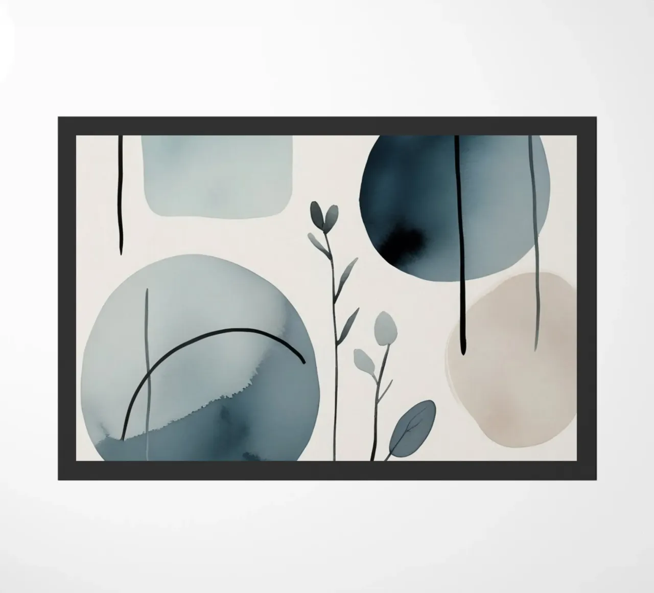 Forme astratte ad acquerello ed elementi botanici zerbino da DesignDoodle