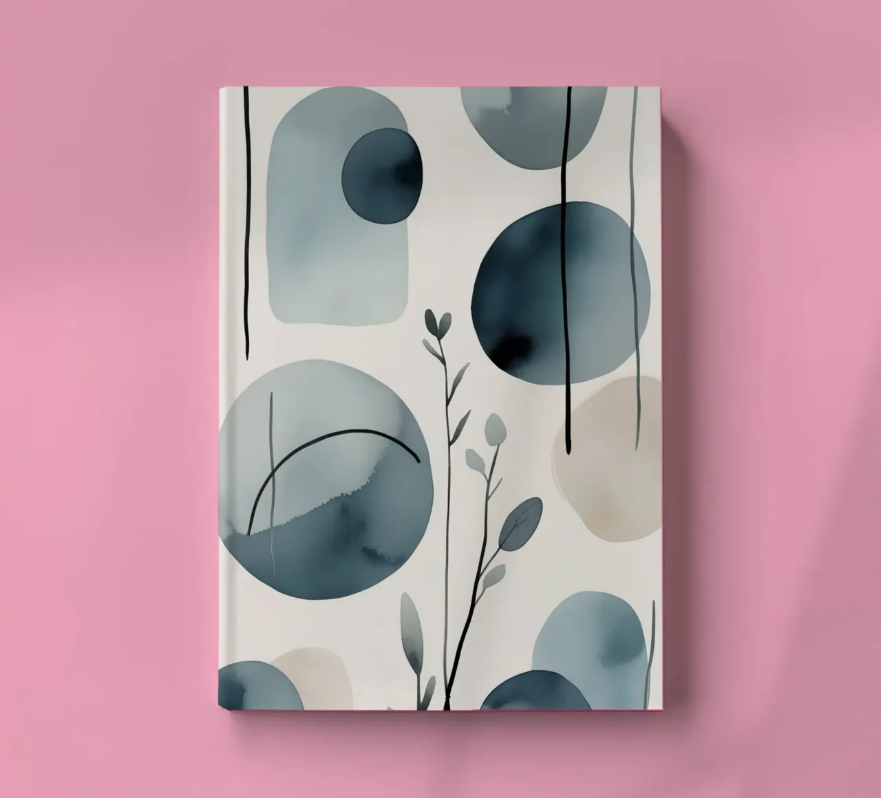 Abstract Watercolor Shapes and Botanical Elements notebook by DesignDoodle