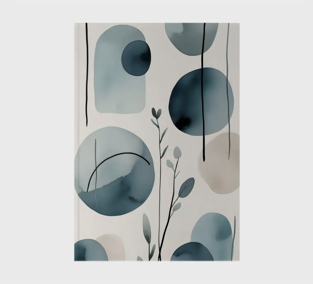 Abstract Watercolor Shapes and Botanical Elements notebook by DesignDoodle