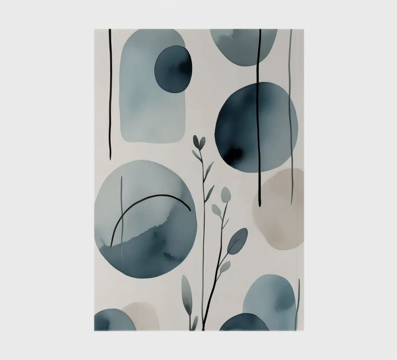 Abstract Watercolor Shapes and Botanical Elements notebook by DesignDoodle
