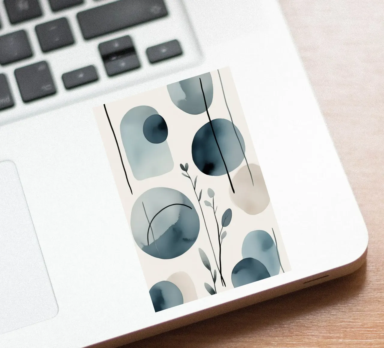 Forme astratte ad acquerello ed elementi botanici adesivo da DesignDoodle