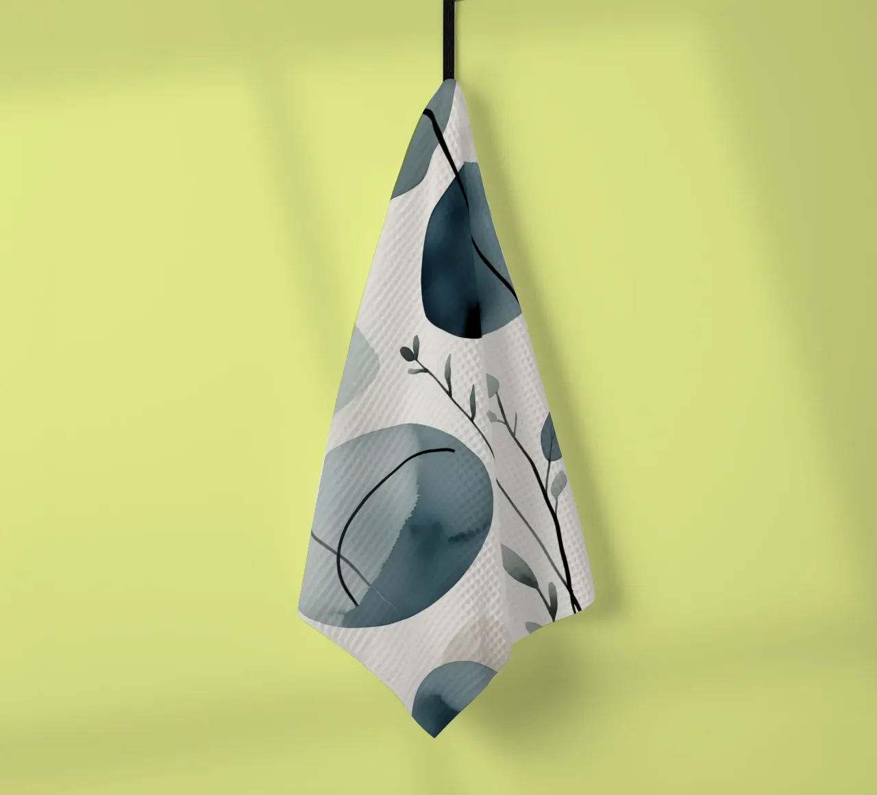 Forme astratte ad acquerello ed elementi botanici canovaccio da cucina da DesignDoodle