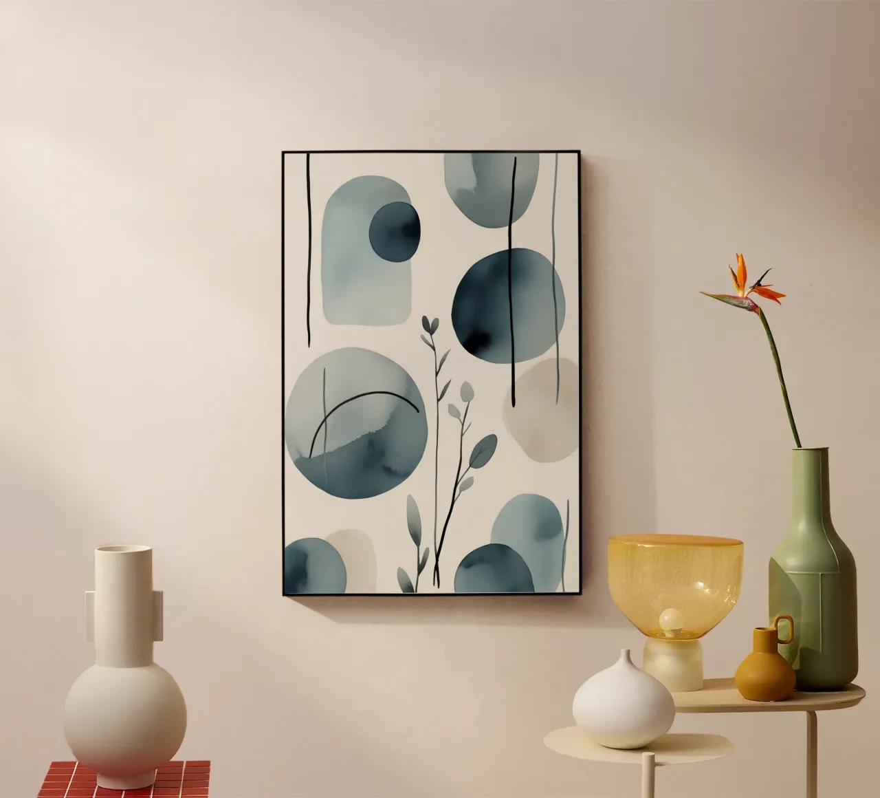 Forme astratte ad acquerello ed elementi botanici plexiglass da DesignDoodle