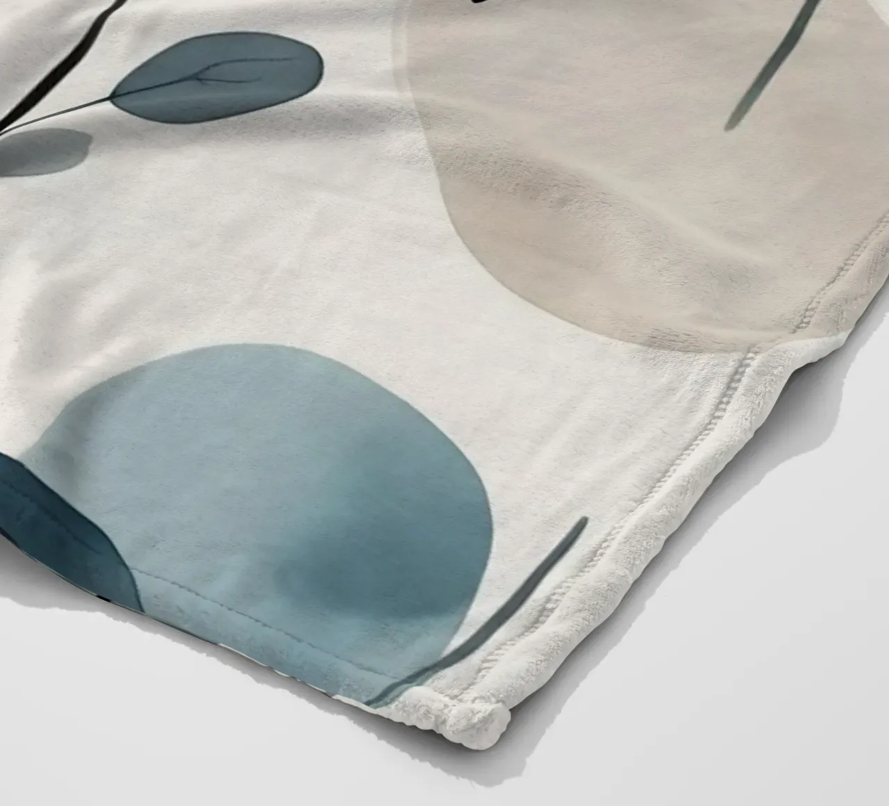 Forme astratte ad acquerello ed elementi botanici coperta in pile da DesignDoodle