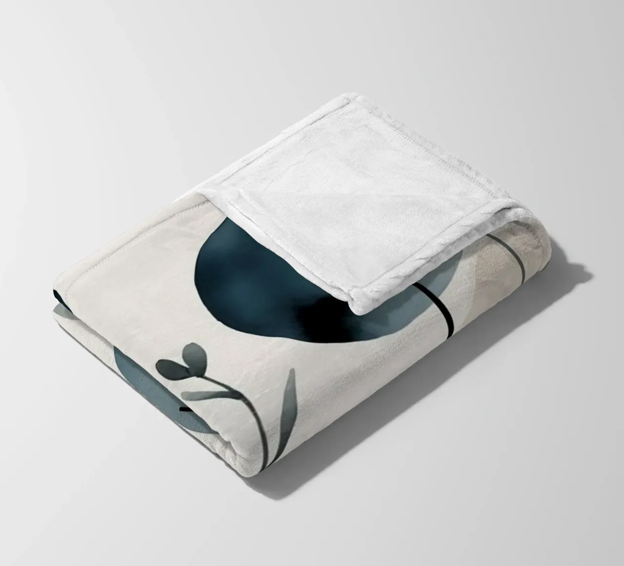Forme astratte ad acquerello ed elementi botanici coperta in pile da DesignDoodle