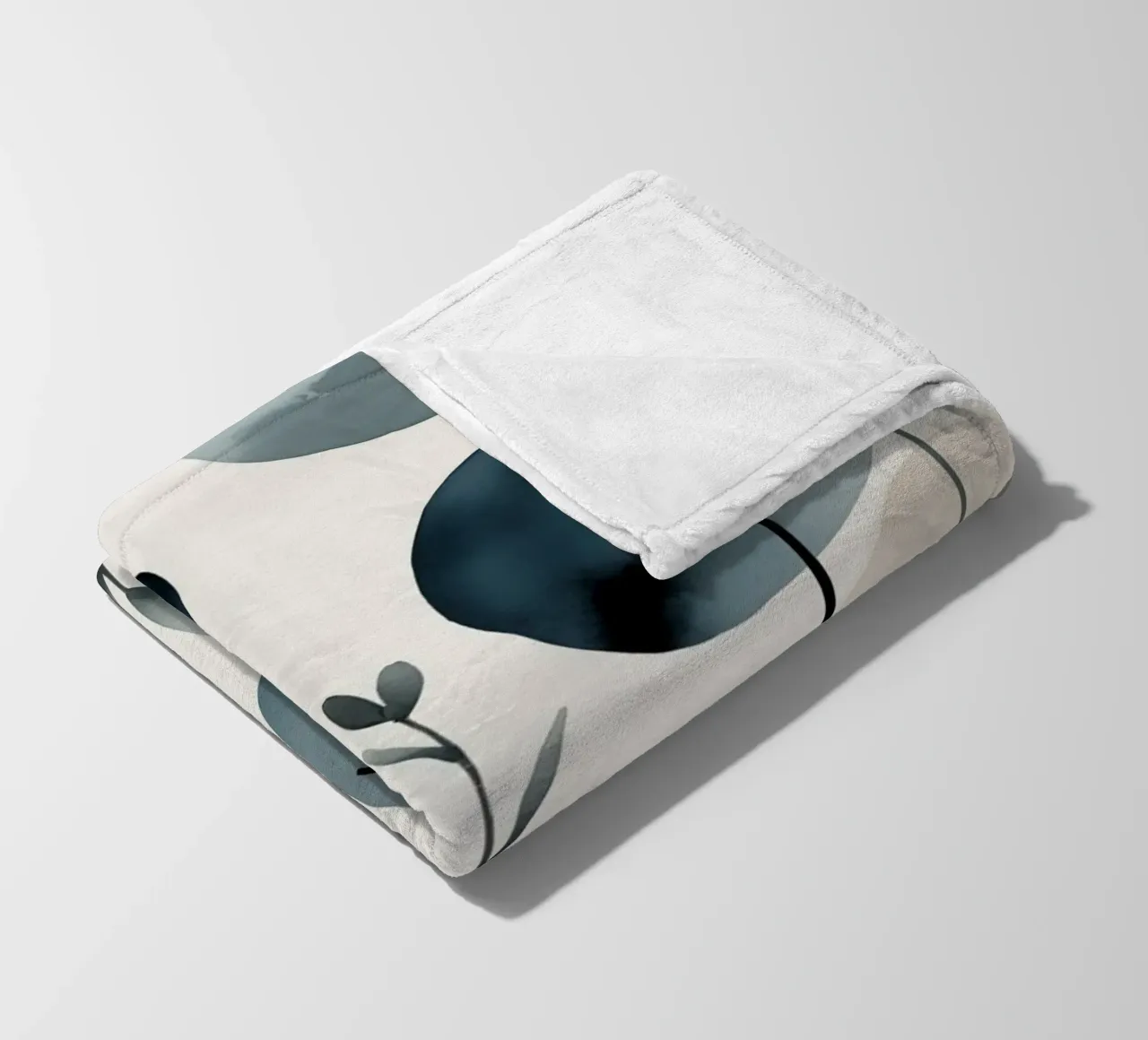 Forme astratte ad acquerello ed elementi botanici coperta in pile da DesignDoodle