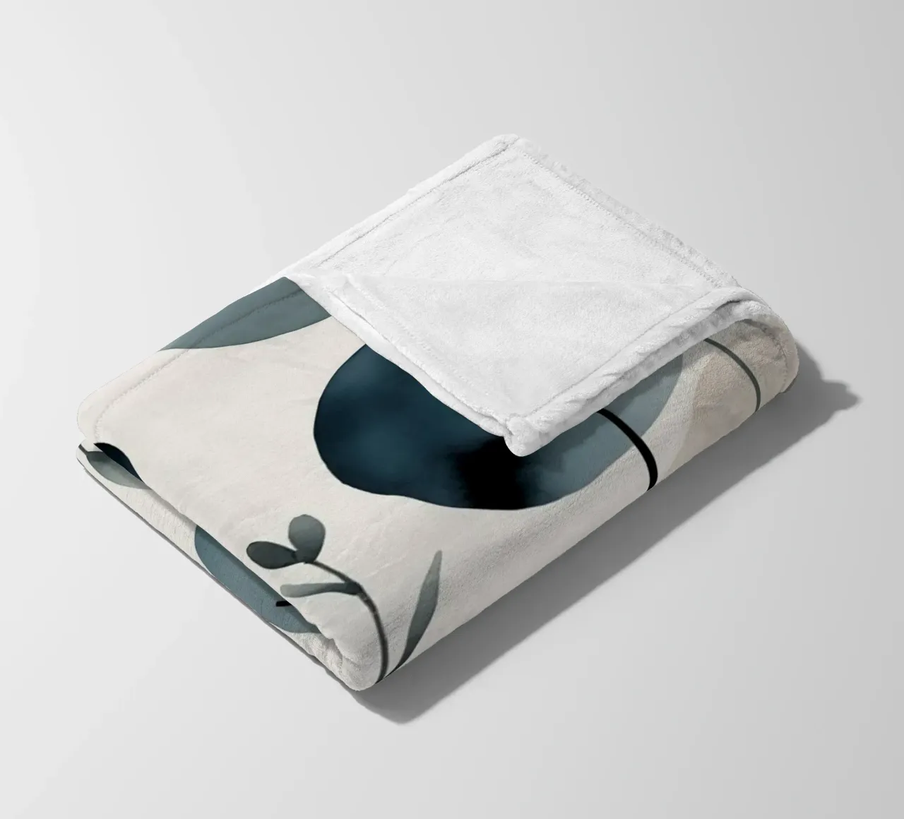 Forme astratte ad acquerello ed elementi botanici coperta in pile da DesignDoodle