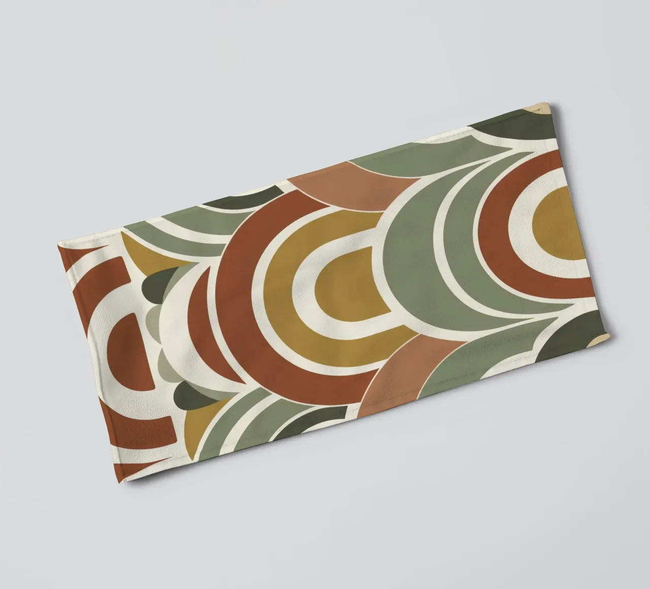 Abstract Arch and Semicircle Pattern in Earth Tones towel by DesignDoodle